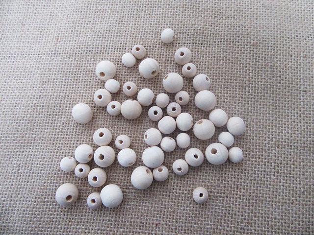 1Pkt X 240Grams Wooden Round Loose Beads with Retail Package - Click Image to Close