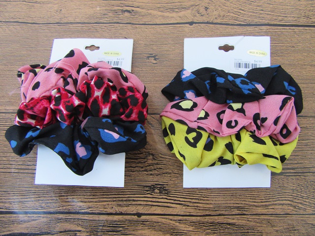 6Sheets X 3Pcs Animal Print Elastic Hair Bands Hair Ties - Click Image to Close