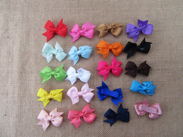 20Pcs Hair Clip Hairpins Hair Ornaments with Bowknot For Girls M - Click Image to Close