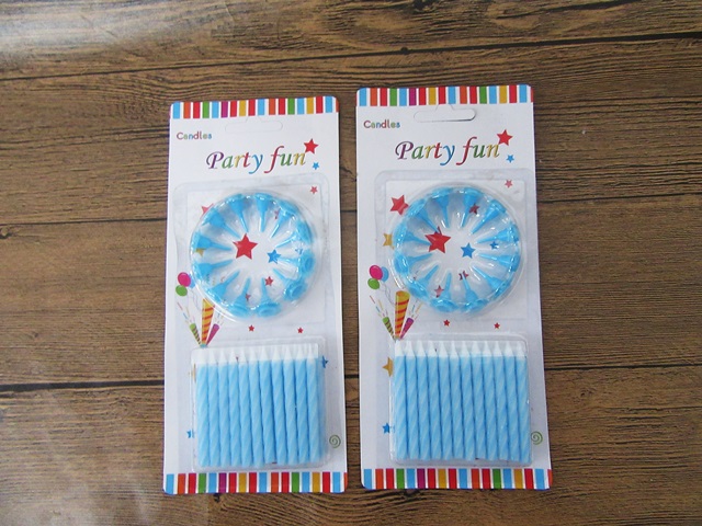 24Sheets Blue Lighting Candles Birthday Cake Candle Party Favor - Click Image to Close