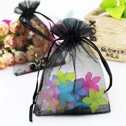 100Pcs Black Drawstring Jewelry Gift Pouches 10x8cm - Click Image to Close