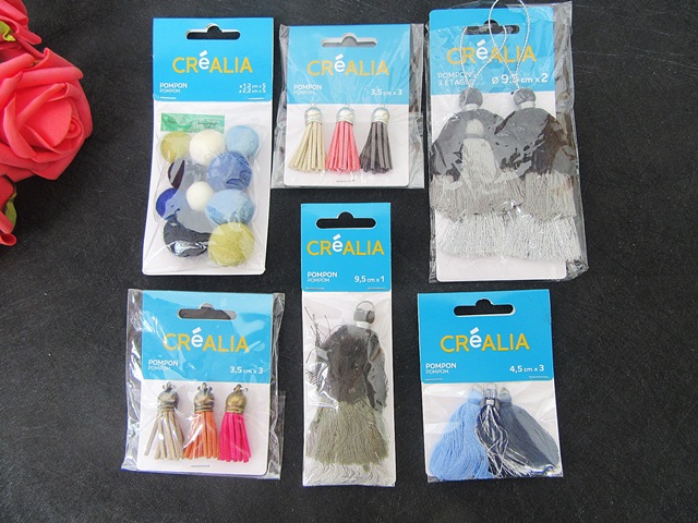 12Sheets Pompons Tassel Deco Boules Ronds Assorted - Click Image to Close