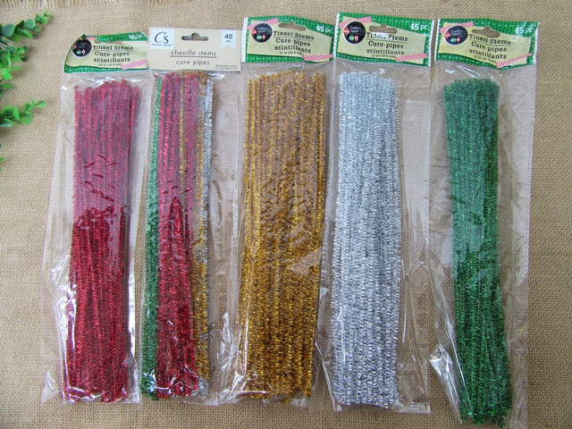 12Packs X 45Pcs Chenille Stems Craft Pipecleaners 30cm Long - Click Image to Close