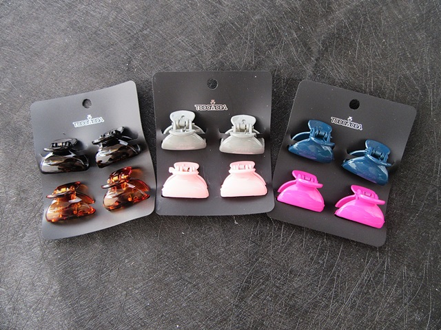 3Sheet x 4Pcs New Plain Claw Hair Clips Hair Clamp Mixed - Click Image to Close