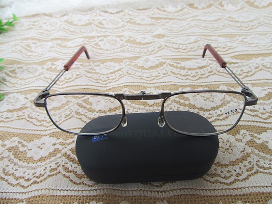 1Pc Clear Folding Foldable Reading Glasses 150+ with Case - Click Image to Close