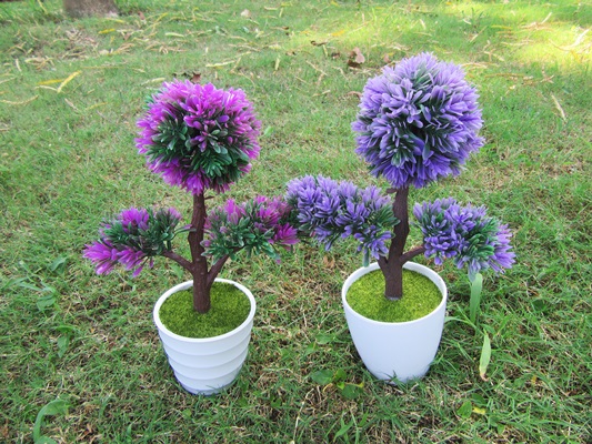6Pcs Artificial Flower Plants In Pot Home Garden Party Decoratio - Click Image to Close