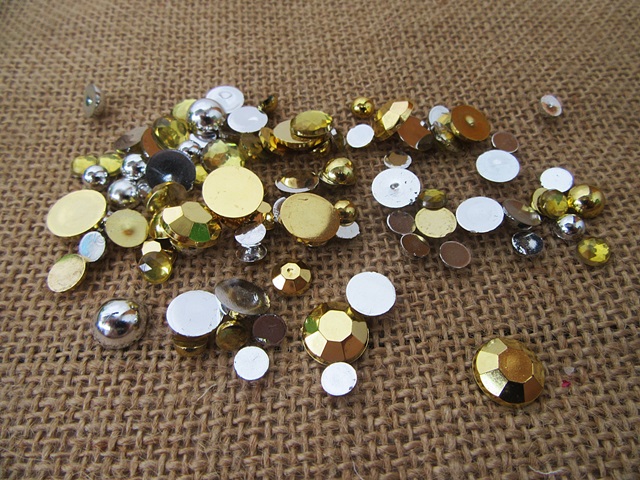 250Gram Round Flatback Acrylic Gemstones Rhinestones Assorted 6- - Click Image to Close