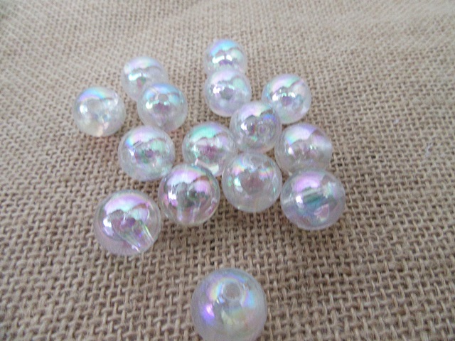 100Pcs AB Clear Round Loose Beads 16mm dia - Click Image to Close