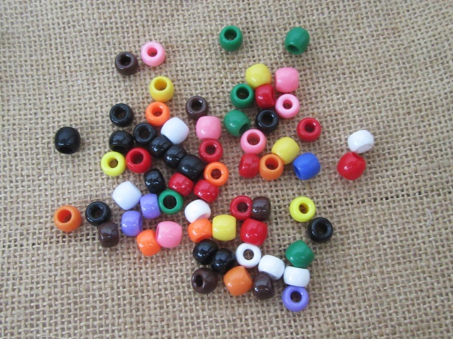 250Gram New Plastic Loose Pony Beads Mixed Color - Click Image to Close