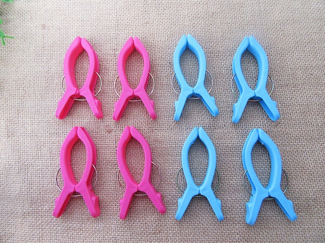 12Packs x 4Pcs Household Clothes Clips Drying Socks Towel Rack C - Click Image to Close