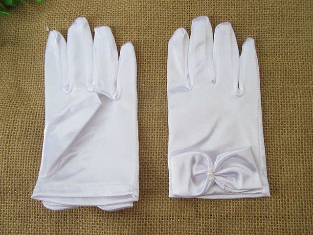 10Pairs White Short Satin Gloves Bridal Glove Wedding Party Favo - Click Image to Close