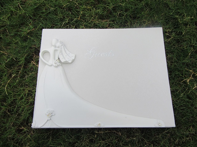 1Pc (48Pages) New White Wedding Guest Register Book - Bride & Gr - Click Image to Close