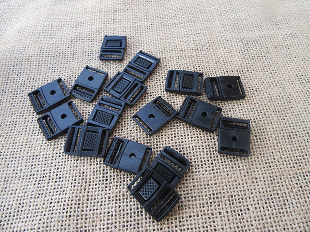 100Sets Black Plastic Lanyard Clip / Release Buckle - Click Image to Close