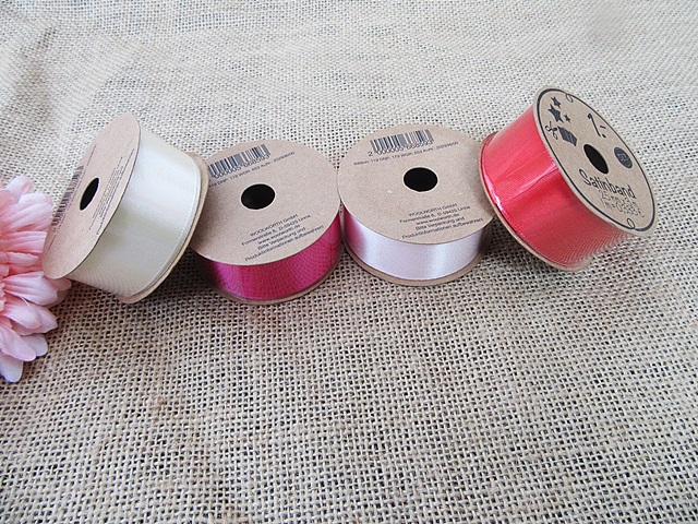 24Pcs x 3Meters Satin Ribbon 25mm Mixed Color - Click Image to Close