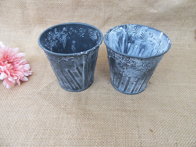 5Pcs Shabby Design Metal Flower Pot Flower Basket Bucket - Click Image to Close