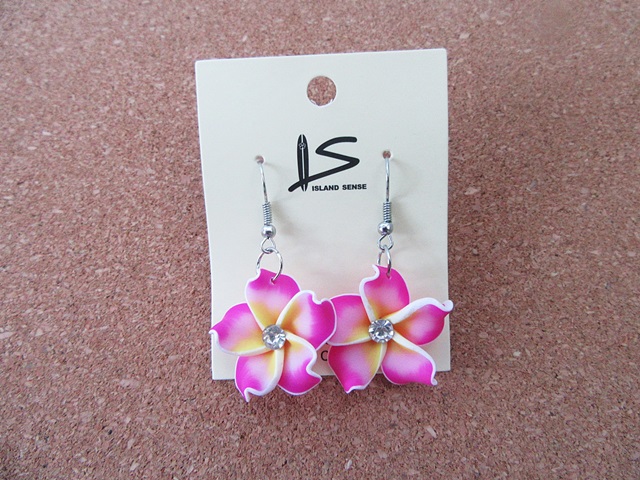 12Pair Clay Frangipani Flower Earring Dangle Jewellery Mixed - Click Image to Close