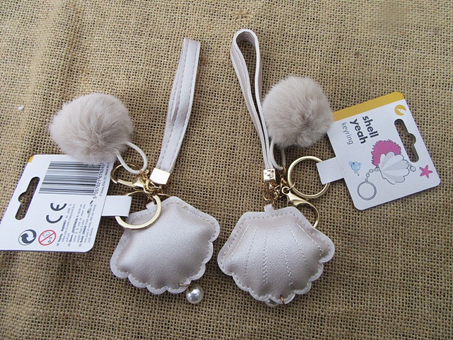 6Pcs Cute Shell Key Rings Charm Key Rings - Click Image to Close