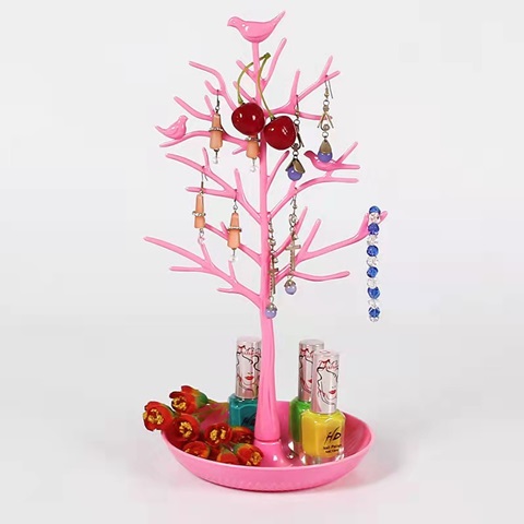 1Pc New Pink Tree Earring Necklace Bracelet Jewellery Display St - Click Image to Close