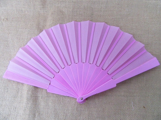 6Pcs New Print Plain Folding Hand Fans Wedding Favor - Click Image to Close