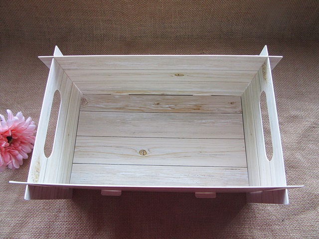 3Pcs Wood Look Joint Crate DIY Box Storage Organizer - Click Image to Close