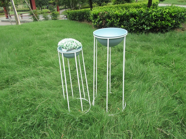 1Set x 2Pcs White & Blue Modern Flower Plant Display Stand - Click Image to Close