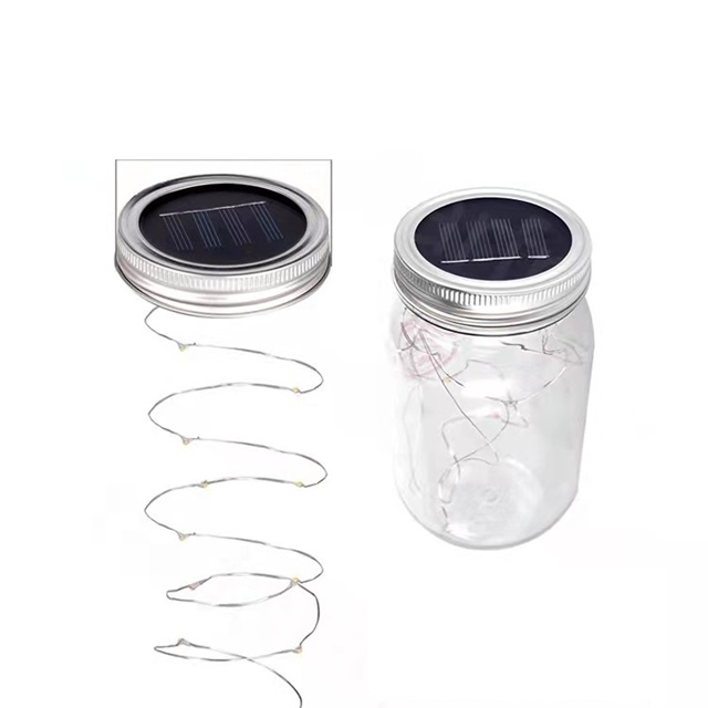 6Pcs Handle Mason Jar Solar Lights Fairy Lights Courtyard Home G - Click Image to Close