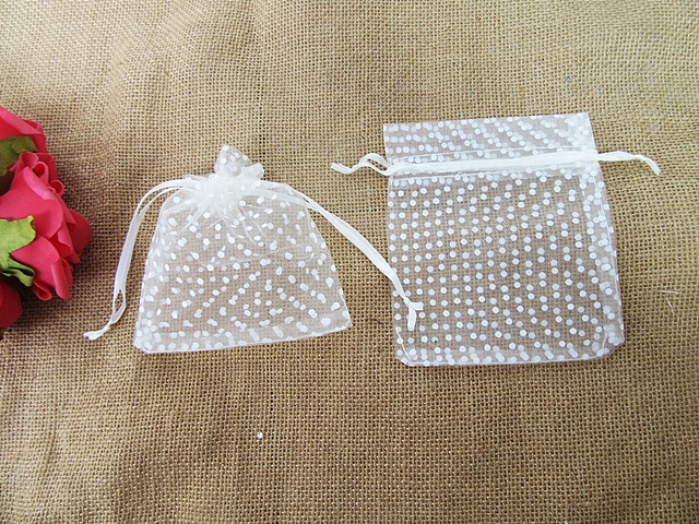 12Sheets x 4Pcs Organza Drawstring Gift Jewellery Pouch 14x17cm - Click Image to Close