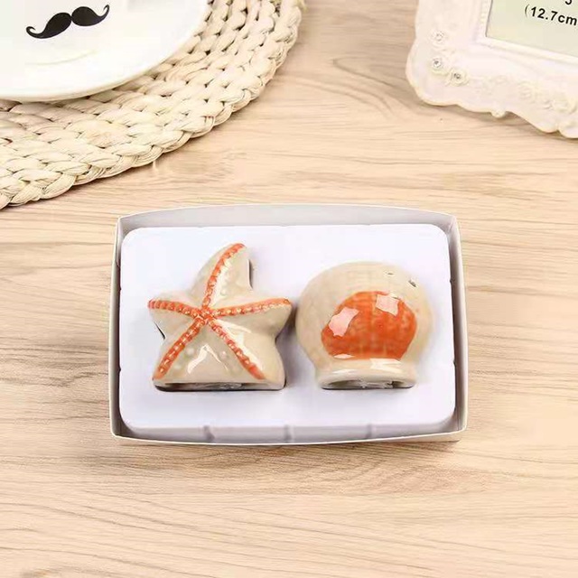 6Sets x 2Pcs Beaching Star Shell Salt Pepper Shakers Wedding - Click Image to Close