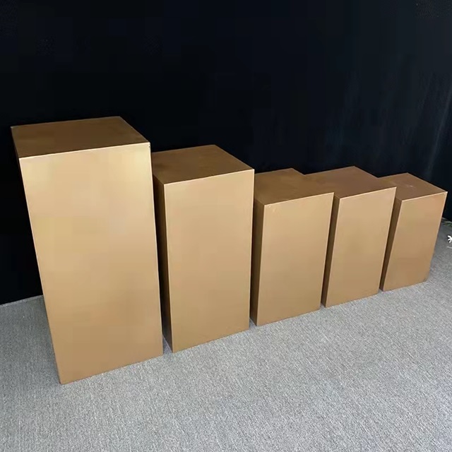 1Set x 5Pcs Golden Cube Square Plinth Cylinder Pedestal Wedding - Click Image to Close