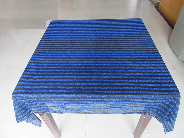 1Pc Blue Black Stripes Table Cloth Table Cover Wedding Party - Click Image to Close