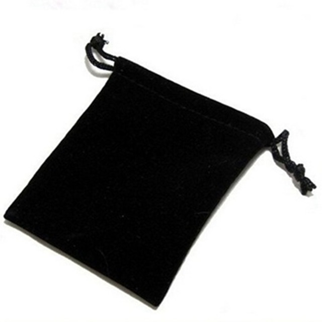 50Pcs Black Velvet Drawstring Gift Jewelry Pouches 10.5x10.5cm - Click Image to Close