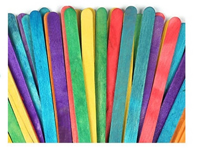 4Packs x 30Pcs Art Wooden Craft Stick Paddle Pop for Kids Mixed - Click Image to Close