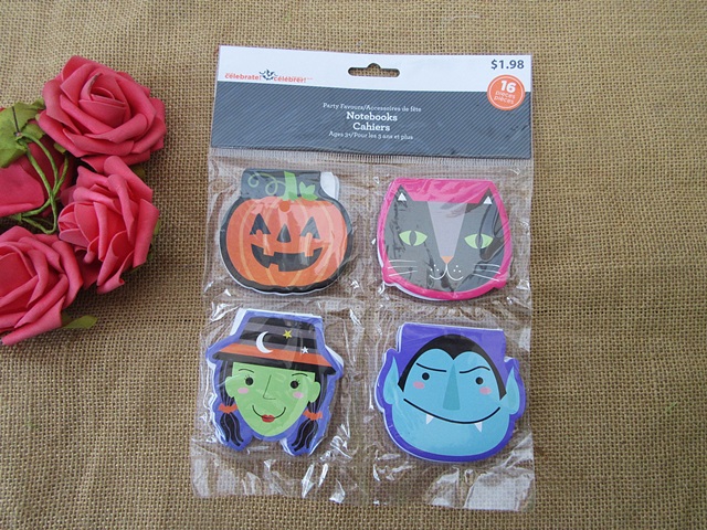 4Packs x 16Pcs Halloween Notepad Message Note Memo Pad Stationar - Click Image to Close