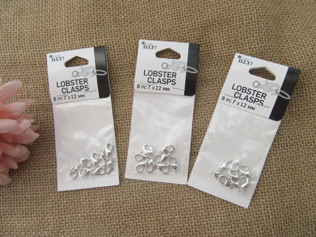 12Sheets x 8Pcs Lobster Claw Clasps Jewellery Making Finding - Click Image to Close