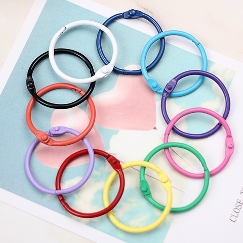 120Pcs Book Ring Book Binder Scrapbook Hinged Ring Hoop 30mm - Click Image to Close