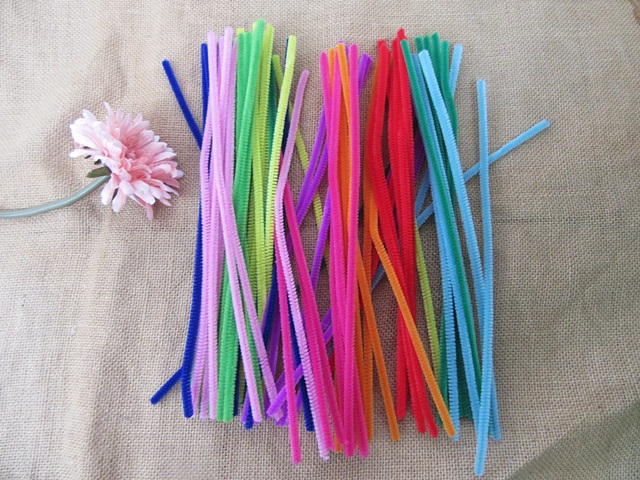 4x70Pcs Chenille Stems Craft Pipecleaners 300mm Long Mixed Color - Click Image to Close