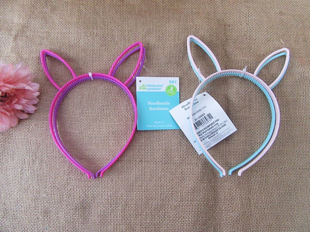 24Pcs Plastic Bunny Headband Hair Band Hair Hoop Party Favor - Click Image to Close