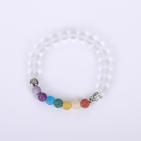 12Pcs Healing Bead Yoga Bracelet 7 Gemstone Chakra Lava Rock - Click Image to Close