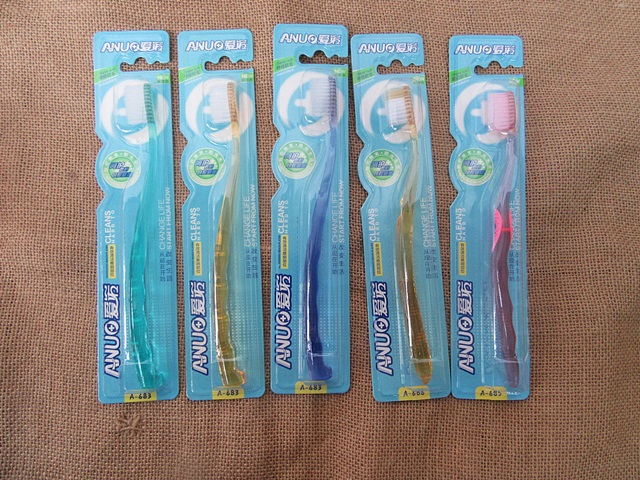 12Pcs Transparent Color Soft Bristles Clean Adult Toothbrushes - Click Image to Close