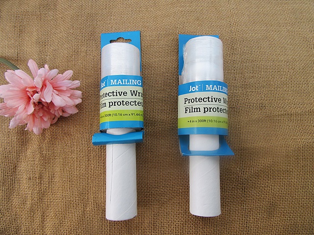 2Roll Protective Wrap Roll with Handle Clear Cling Plastic Wrap - Click Image to Close