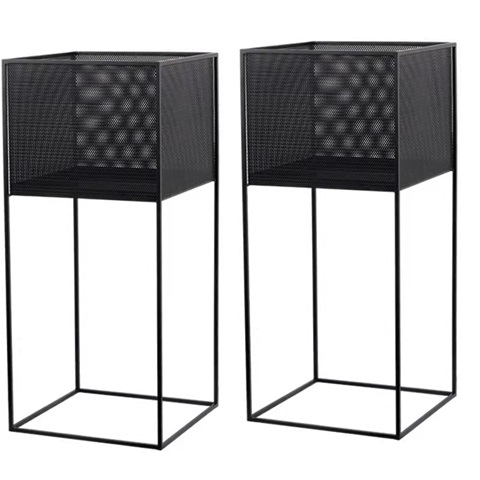 1Pc Square Black Mesh Modern Flower Plant Display Stand Holder - Click Image to Close