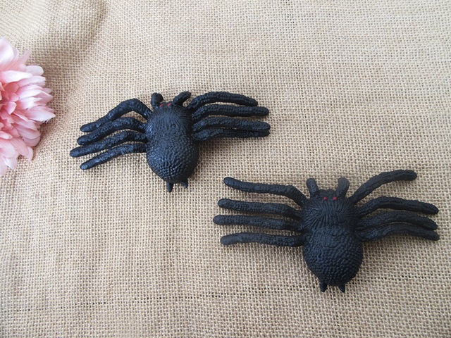 6Pcs Realistic Safari Garden Joke Soft Spider Props Toy 7.5x13.5 - Click Image to Close