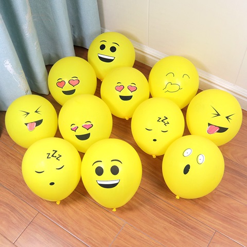 100 Yellow Emoticon Face Balloons 30cm Party Supplies Favor - Click Image to Close