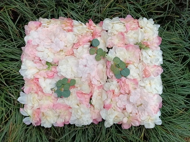 1Pc Artificial Pink Hydrangea Flower Backdrop Wall Panel Wedding - Click Image to Close