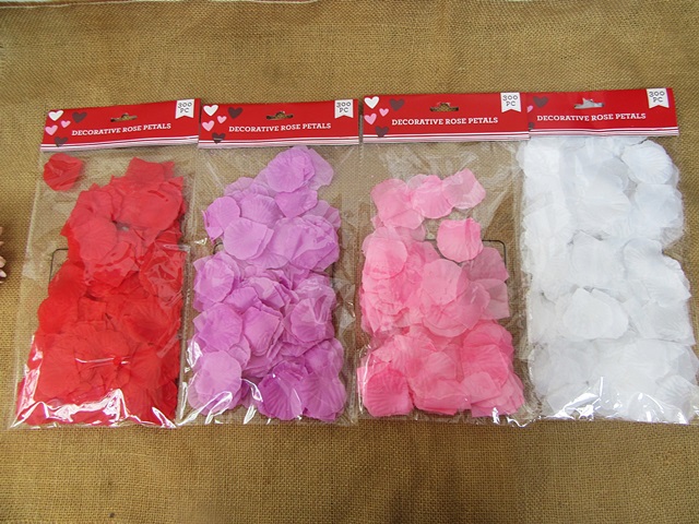 4Packs x 300Pcs Rose Petals Wedding Party Decoration Mixed Color - Click Image to Close