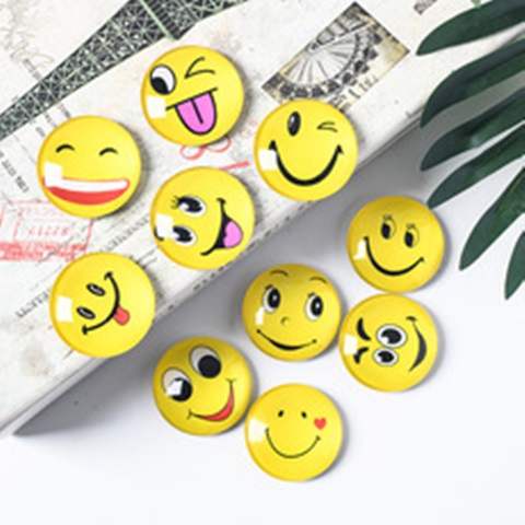 20Pcs Round Smily Face Emoji Cabochon Tiles Beads 25mm Dia - Click Image to Close