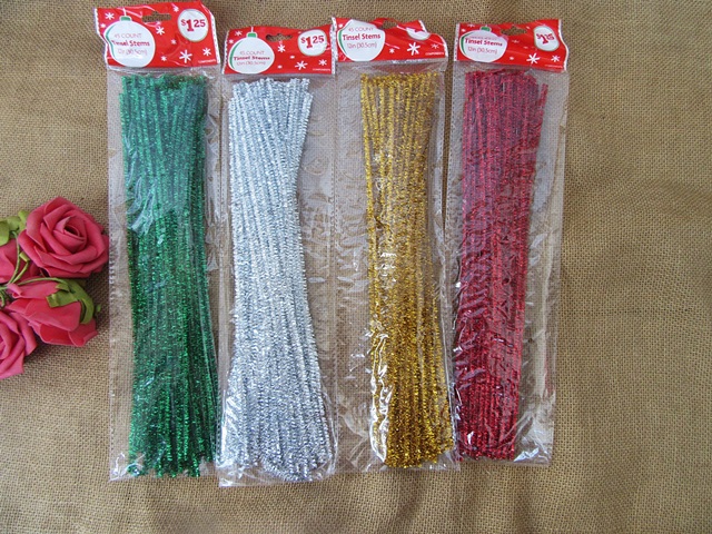 6Packs x 45Pcs Metallic Chenille Stems Craft Pipecleaners 30.5cm - Click Image to Close