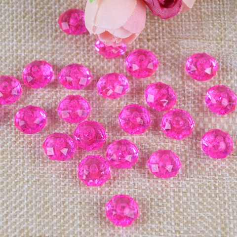 500g (2600Pcs) Rondelle Faceted Arylic Loose Bead 8mm Pink - Click Image to Close