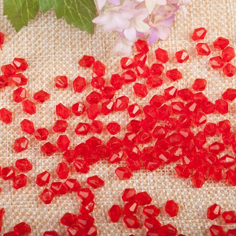 500g (3800Pcs) Bicone Beads Arylic Loose Bead 8mm Red - Click Image to Close