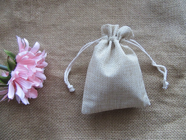 50 Plain Hemp Drawstring Jewelry Gift Pouches 13x9.5cm - Click Image to Close